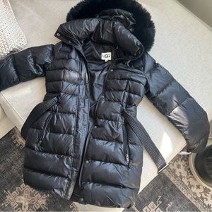UGG BELTED down puffer coat NWT